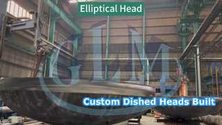 अण्डाकार अंत टोपी के छोटे सीधे किनारे को पीसने का कार्य प्रगति पर है!