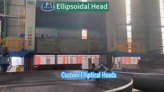 पीसने और बेवलिंग के साथ कस्टम-निर्मित बड़े कार्बन स्टील अण्डाकार सिर।